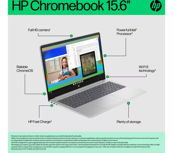 HP 15a 15.6" Chromebook Plus Laptop